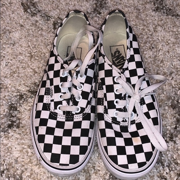 vans platform checkered shoes